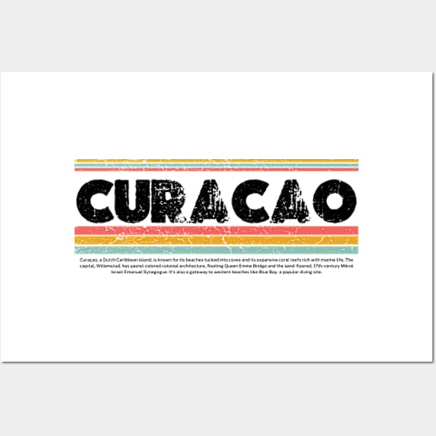 Curaçao  gift  art 90s style retro vintage 80s Wall Art by graphicaesthetic ✅